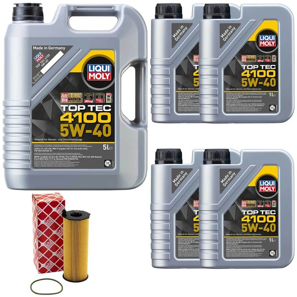 MotoröL Set 4100 5W-40 Liqui Moly 9 Liter + ÖLfilter FüR Audi A6 Q7 VW Phaeton-image