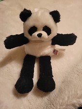 Rare HTF Vtg Ganz Playtime Puppet Panda Bear Black  White 13" Retired Plush