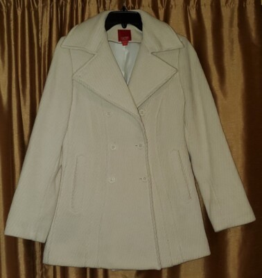 Esprit Outerwear White Button-Up Jacket (Size Small)