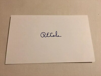 Lt Col Richard E Cole DEC D AUTOGRAPHED 3x5 Index Card w/COA Doolittle Raiders