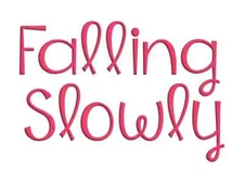 Falling Slowly Embroidery Font, Fun Quirky Embroidery Font Alphabet, BX Ready