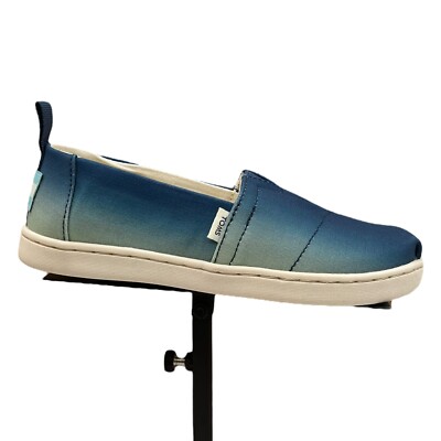 TOMS Alpargata Little Girls Slip-On Canvas Shoes Size 12 Blue Indigo Comfort