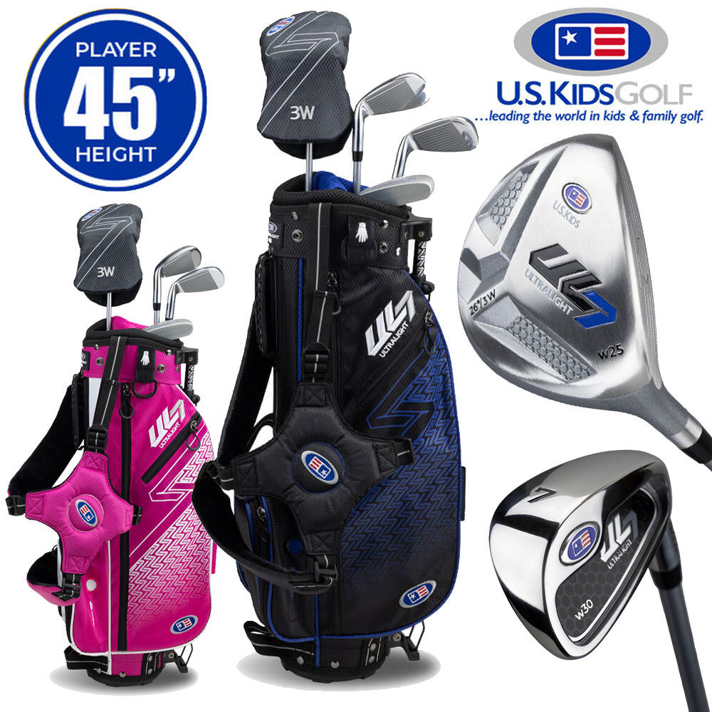 U.S  kids  colf ゴルフバックセット US Kids 4-Club Stand Bag Junior Boys/Girls Golf Club Set 45'' Age