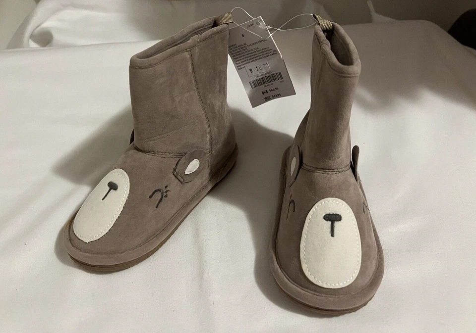 BOTAS GYMBOREE NIÑAS PEQUEÑAS SUAVE CARA DE OSO TALLA 8 NUEVAS CON DEFECTO LEER POR FAVOR Foto 3 de 4