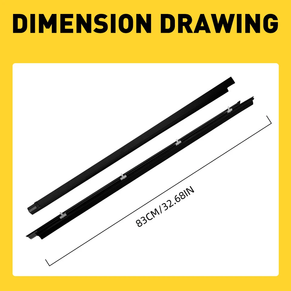2x Front Weatherstrip Door Window Moulding Trim Seal For Toyota Tacoma 1995-2004 - Image 4 of 4