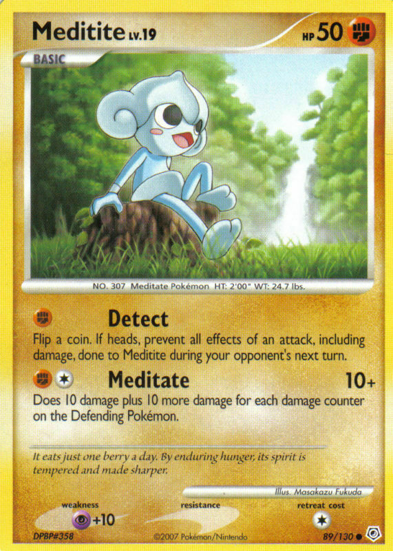 Meditite 89/130 Diamond & Pearl Common Light Play LP Pokemon DNA GAMES