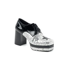 GLAM02/B/SG Men's 80s Glam Rocker Platform Glitter Pimp Costume Halloween Shoes