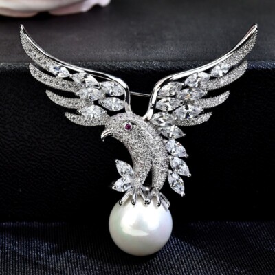 Red Rhinestone Crystal Rose Flower Wedding Bridal Brooch Pin Broach For