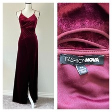 Size XS Crimson Velvet Maxi Dress, Maroon Party Dress, New Years Eve