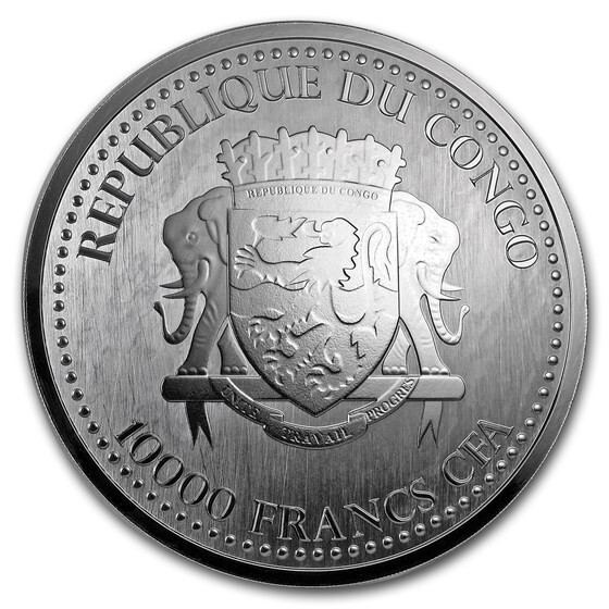 2017 Republic of Congo Prooflike Silverback Gorilla 1 oz Silver Coin in ...