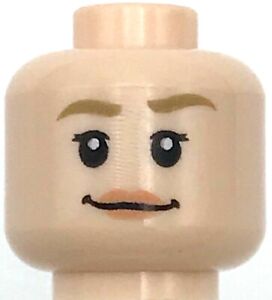 Lego New Light Flesh Minifigure Head Dual Sided Female Brown Eyebrows Eyelash