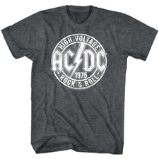 ACDC High Voltage Rock & Roll 1975 Men's T Shirt Band Album Vintage Concert Tour