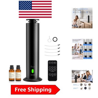 Whisper-Quiet Waterless Essential Oil Diffuser - Covers 1500 Sq Ft - Matte Black