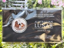 2026 Sydney Money Expo Lunar III Year of the Horse 1/4oz Silver Coin in Card