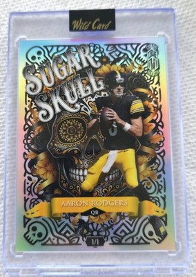 2026 Wild Card QB1 Sugar Skull Aaron Rodgers True 1/1 Color Match Steelers🔥🔥🔥