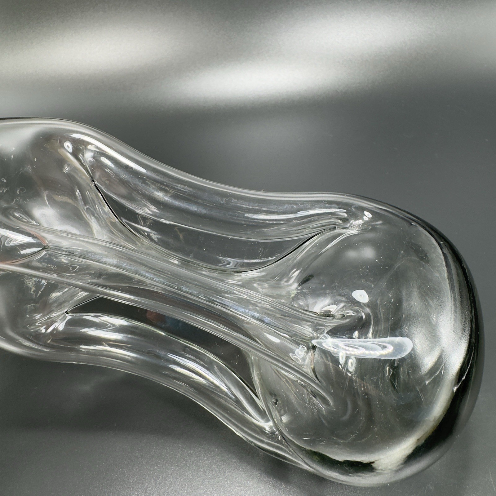 Holmegaard Kluk Kluk Pinch Bottle Smokey Black Glass Decanter Spirits Bottle VTG