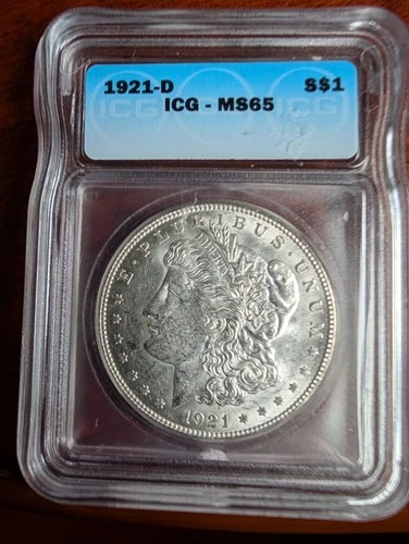 1921-D Morgan Dollar ICG MS-65