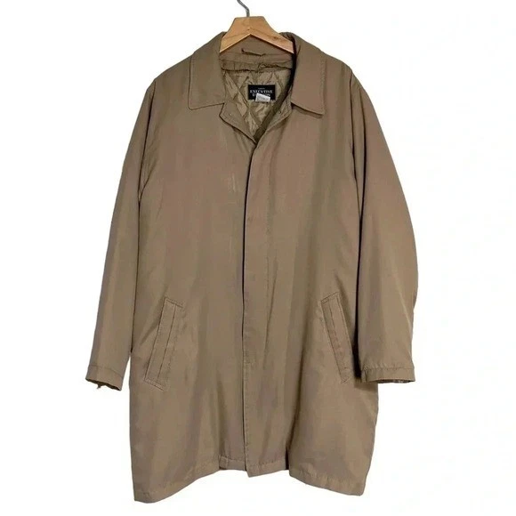 Executive Impulse Mens Beige Trench Coat Overcoat Jacket