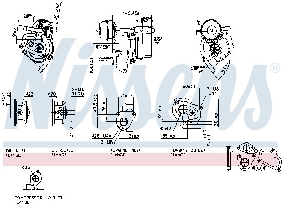1X Nissens 93156 Lader Aufladung FüR Ford Opel Vauxhall Fiat Lancia-image