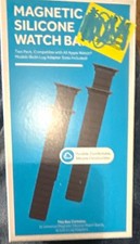 Magnetic Silicone Watch Band Strap Compatible With Apple Watch Fits 42mm Black