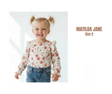 Matilda Jane Floral Print Girls Top Shirt Size 2