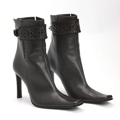 Casadei Brown 3.5-Inch High Heel Ankle Boots Size 7.5B