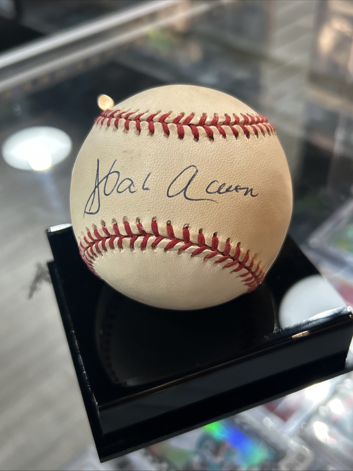 Hank Aaron Autographed Signed Baseball JSA COA With Case 