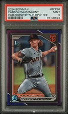 2024 BOWMAN CHROME PROSPECTS PURPLE REFRACTOR CARSON WHISENHUNT 51/250 PSA 9