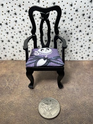 Black Chair 1:12 Scale Dollhouse Miniature Jack Skellington
