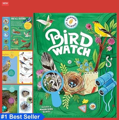 Backpack Explorer Bird Watch Children's Book Magnifying Glass Stickers Field