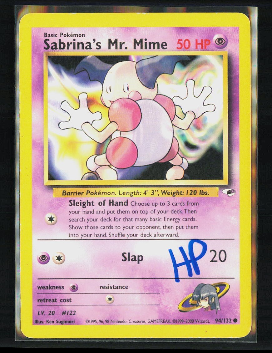 Pokemon Sabrina's Mr. Mime Gym Heroes 94/132 Unlimited HP