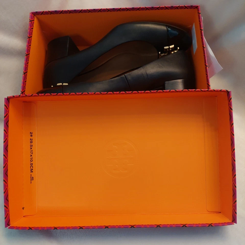 Zapatos Tory Burch Everly 50 mm de tacón de salón para mujer 11 perfectos de cuero negro doble T  Foto 4 de 4