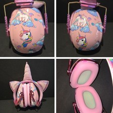 NOISE REDUCTION EARMUFFS--PINK UNICORN WITH EARS/HORN 25NRR 