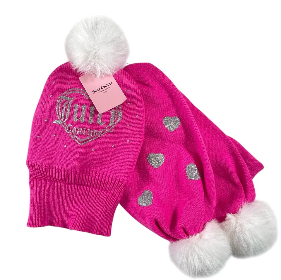 Juego de sombrero/bufanda Juicy Couture para niños Barbie rosa con pedrería Bling nuevo con etiquetas Foto 2 de 4