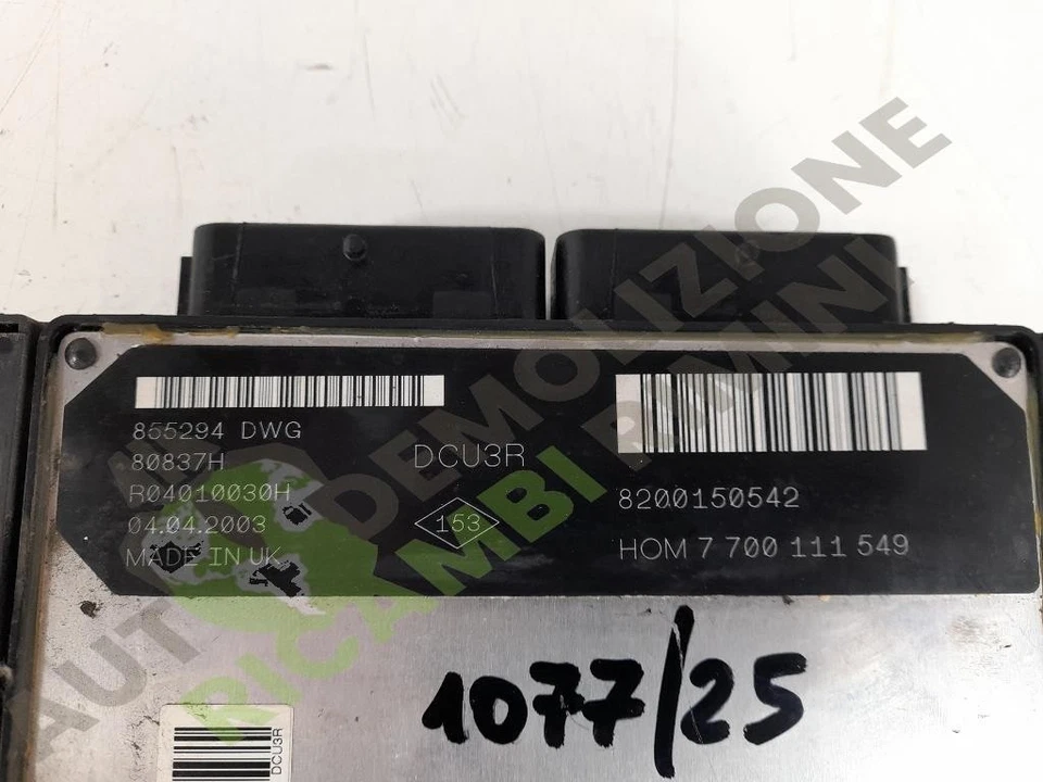 F8Q632 CENTRALINA INIEZIONE RENAULT KANGOO EXPRESS «I» (1998) 1.9 D Combi C... - Immagine 2 di 3