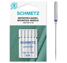 Schmetz Microtex Sharp Machine Sewing Needles Package of 5 80/12