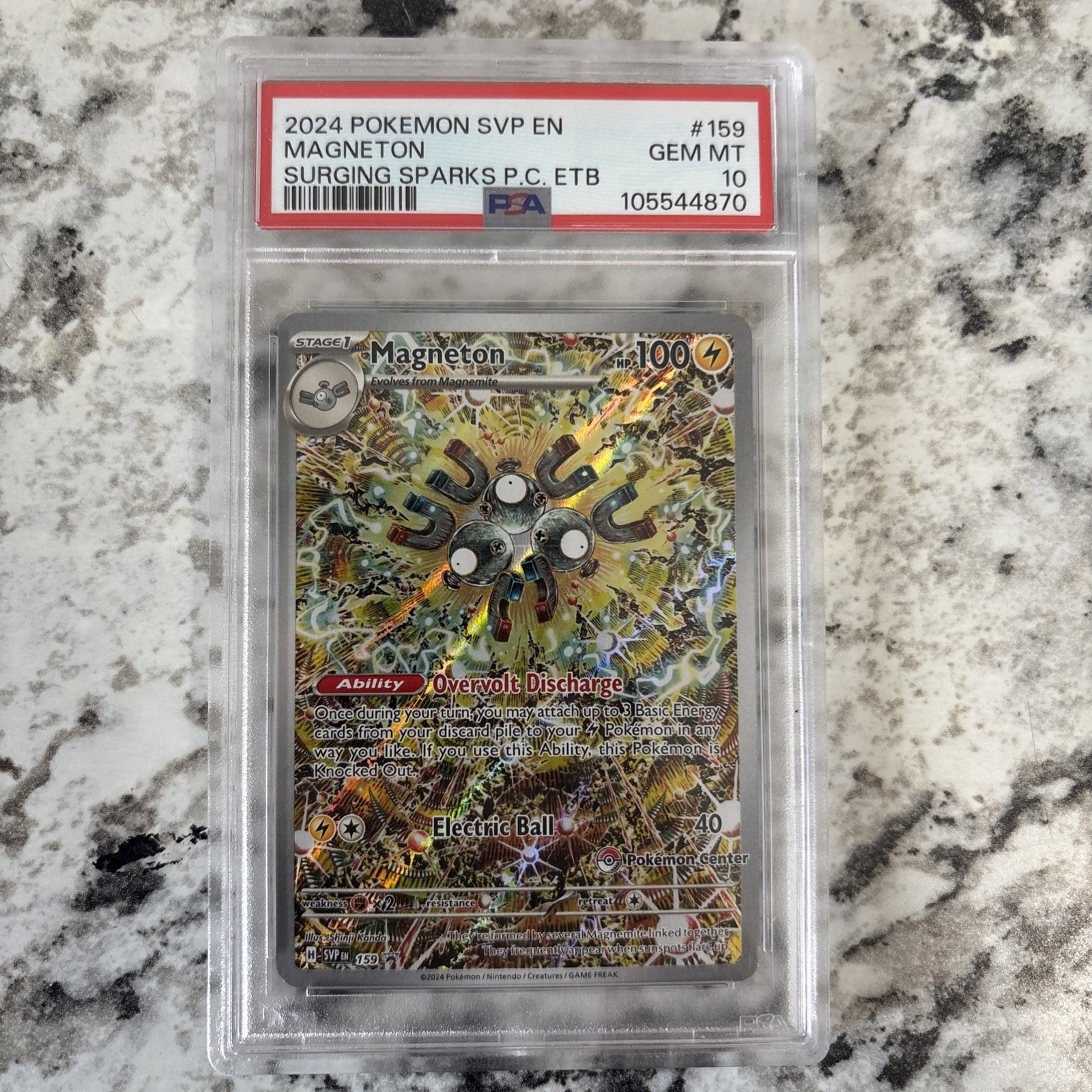Pokemon Center Magneton #159 PSA 10 Surging Sparks Promo