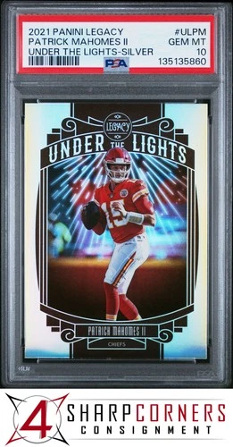 2021 PANINI LEGACY UNDER THE LIGHTS SILVER #ULPM PATRICK MAHOMES II PSA 10