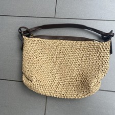 Zara Woven Shoulder Bag Tan Beige Rafia/Straw Style