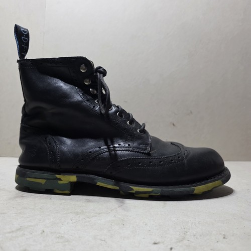 JOHN FLUEVOG MEN'S CHUKKA COMBAT LEATHER MEN'S LEATHER BOOTS BLACK UK11 EU46 - Picture 2 of 14