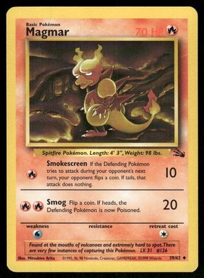 Magmar 1999 Fossil WOTC Vintage Pokemon Card 39/62 (LP-NM)