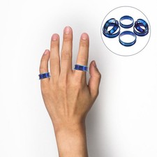 6pcs Stainless Steel Finger Rings Grooved Finger Rings Blank DIY ring making kit