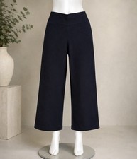 Alfred Dunner Petite 12P Navy Blue Cropped Pull On Pants Elastic Waist 30x26
