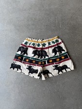80s Michigan Rag Bear Print Shorts Loose Nature USA Made Medium Mens