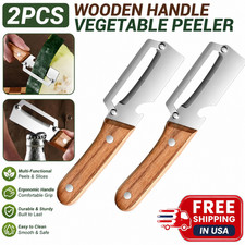 2 Pack 2 in 1 Multi Functional Vegetable Peeler with Bottle Opener and Wooden Ha