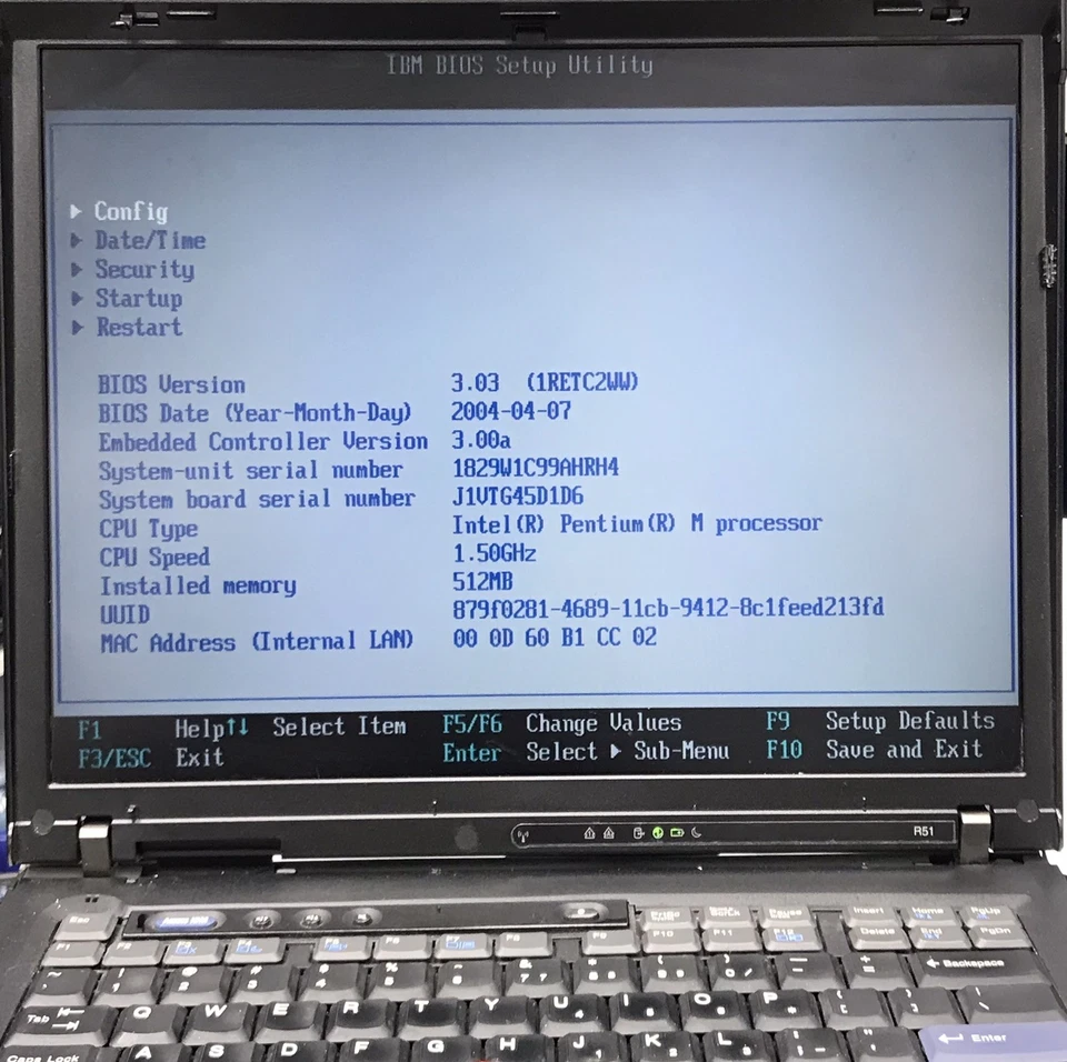 Vintage IBM ThinkPad R51 15" Laptop Intel Pentium M 512MB RAM 40GB HDD Win XP - Image 2 of 4