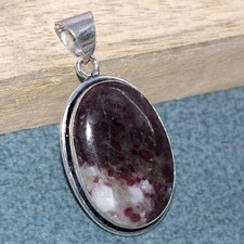 Lepidolite 925 Silver Plated Pendant 1.8