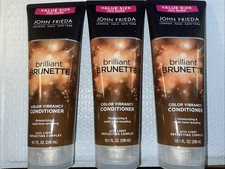 Lot of 3 John Frieda Brilliant Brunette Color Vibrancy Conditioner 10.1 oz NEW
