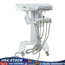 Portable 4H Mobile Dental Delivery Unit System Cart Treatment Work Compressor US