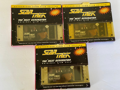 Lot of 3 Star Trek: The Next Generation - Original Film Cells. Relics, Borg, Q